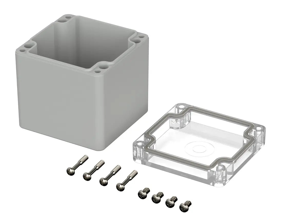 Bopla Euromas Enclosure M225G, 80×82×85 mm, clear transparent lid